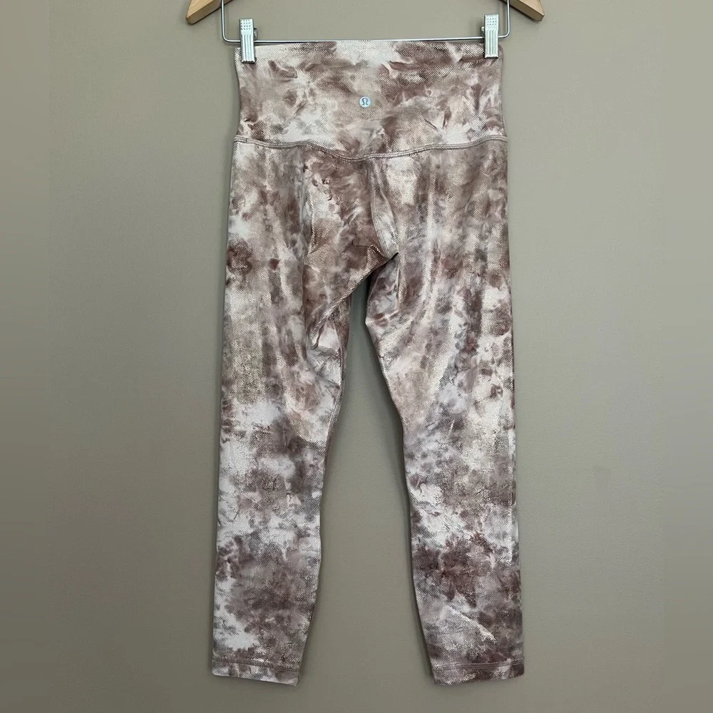 {Lululemon} Align Crop 23" Shine in Diamond Dye Misty Shell Cacao Diffuse Foil - Picture 4 of 10